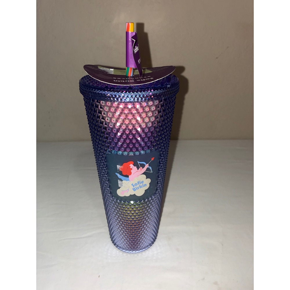 Brand New! Starbucks Sofie Birkin Rainbow Pride Bling Studded Venti Tumbler Cup